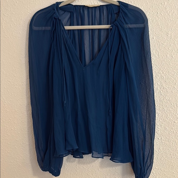 Ulla Johnson Tops - Ulla Johnson Deep Blue Sheer Blouse